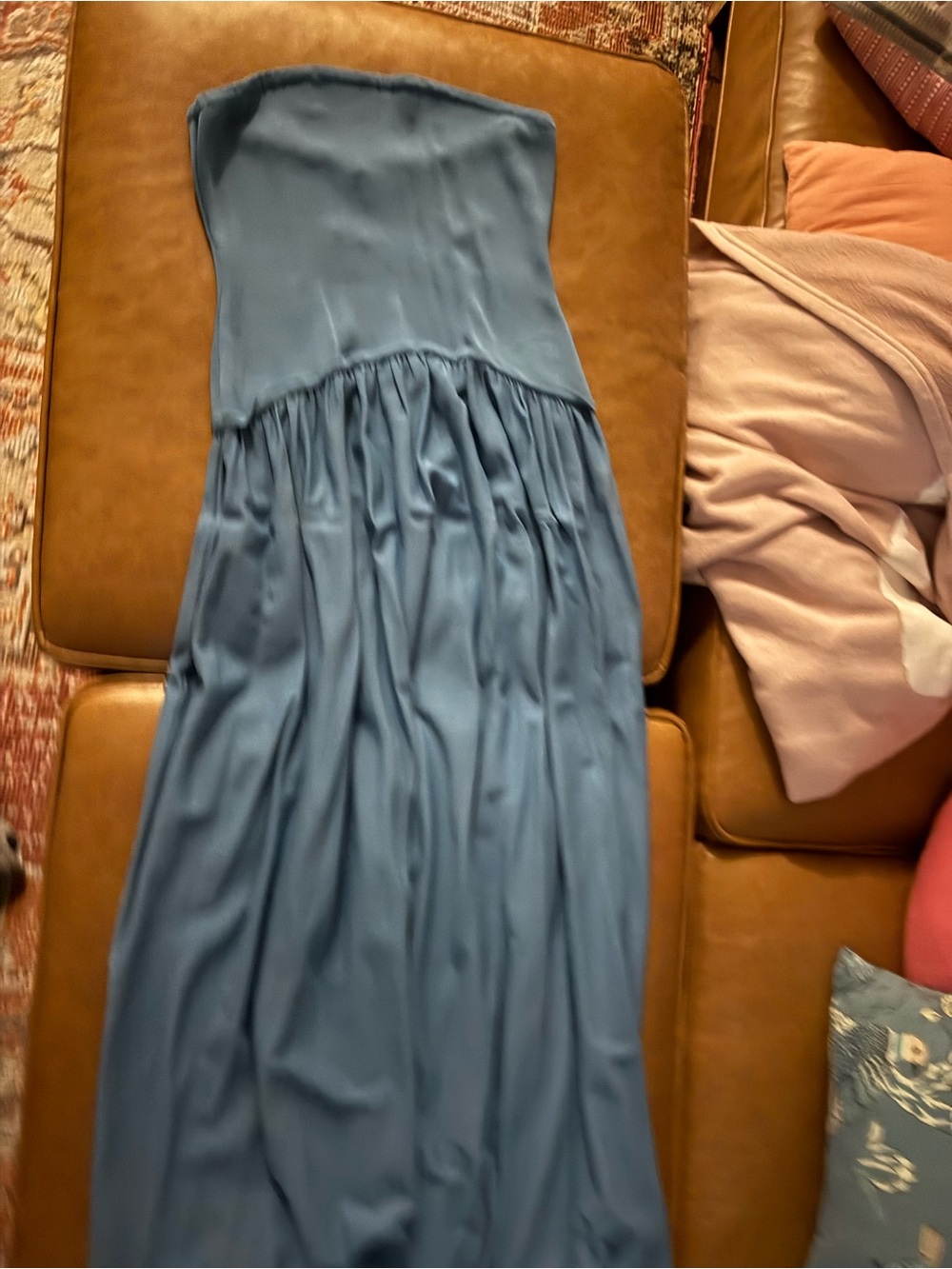 solid and striped strapless dress
